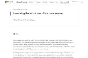 Macのランサムウェアファミリ4種の攻撃手法、Microsoftが公開