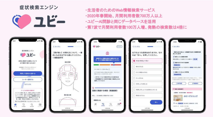 症状検索エンジン「ユビー」　出典:Ubie