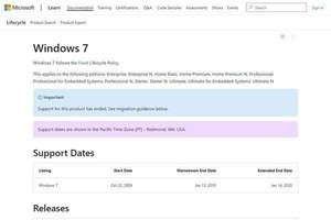 Windows 7 (ESU)とWindows 8.1、製品のサポートが終了