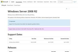 Windows Server 2008 R2 (ESU)、サポートが終了