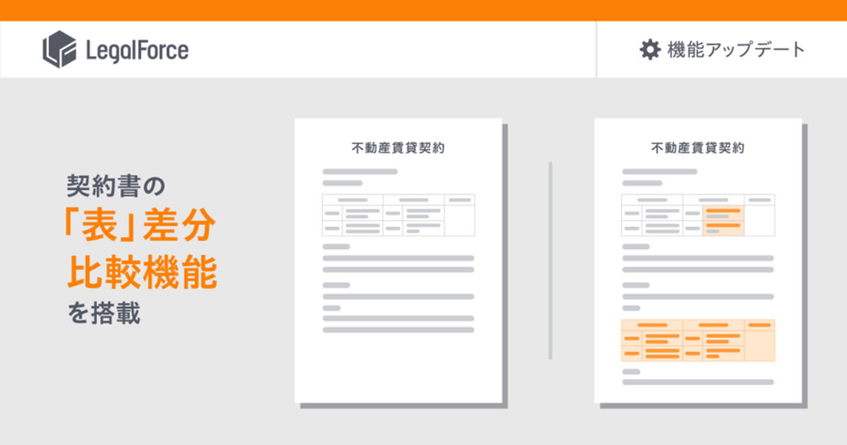 LegalForceが表内の差分比較機能を搭載した
