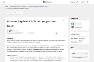 Microsoft Defender for EndpointがLinuxデバイスの分離をサポート