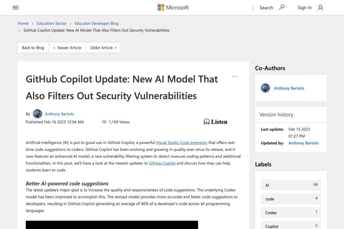  GitHub Copilot Update: New AI Model That Also Filters Out Security Vulnerabilities
