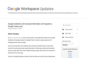Google、カレンダーとアシスタントのリマインダーをGoogle Tasksに移行