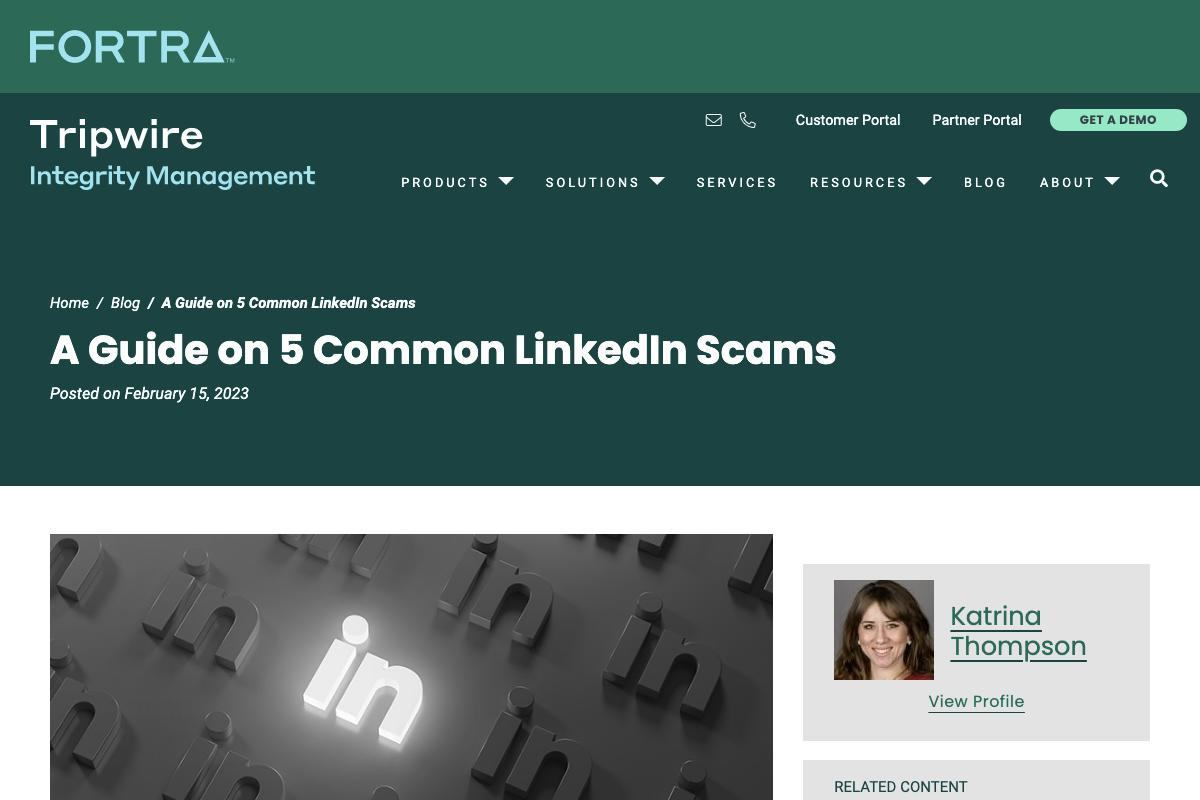 A Guide on 5 Common LinkedIn Scams｜Tripwire