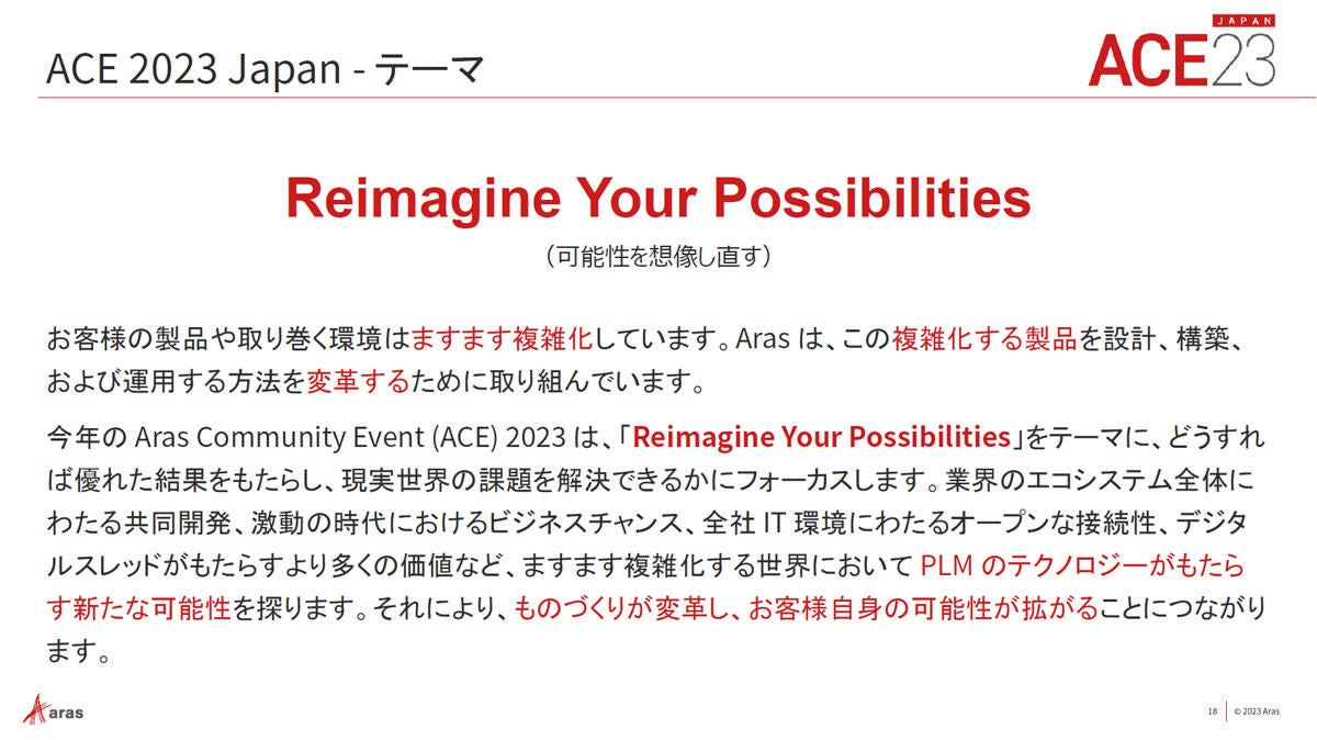 「ACE 2023 Japan」のテーマ説明