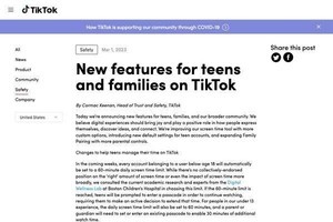 TikTok、子供が安全に扱うための機能を追加