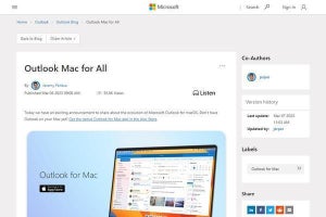 Microsoft、Mac版のMicrosoft Outlookを無償提供
