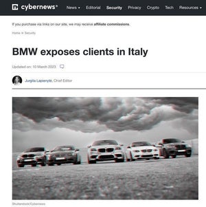 CyberNews、BMWイタリアのWebサイトから機密情報が流出する恐れと警告
