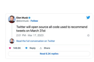 Twitter、3月31日にアルゴリズムのオープンソース実施、マスク氏がツイート