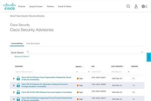 シスコの複数製品に複数の脆弱性、ただちにアップデートを