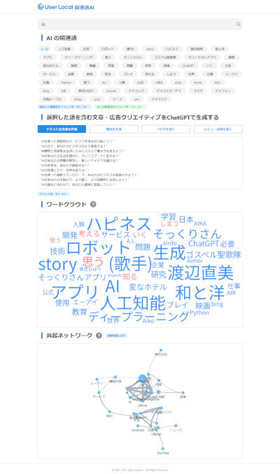 "AI"で作成したところ