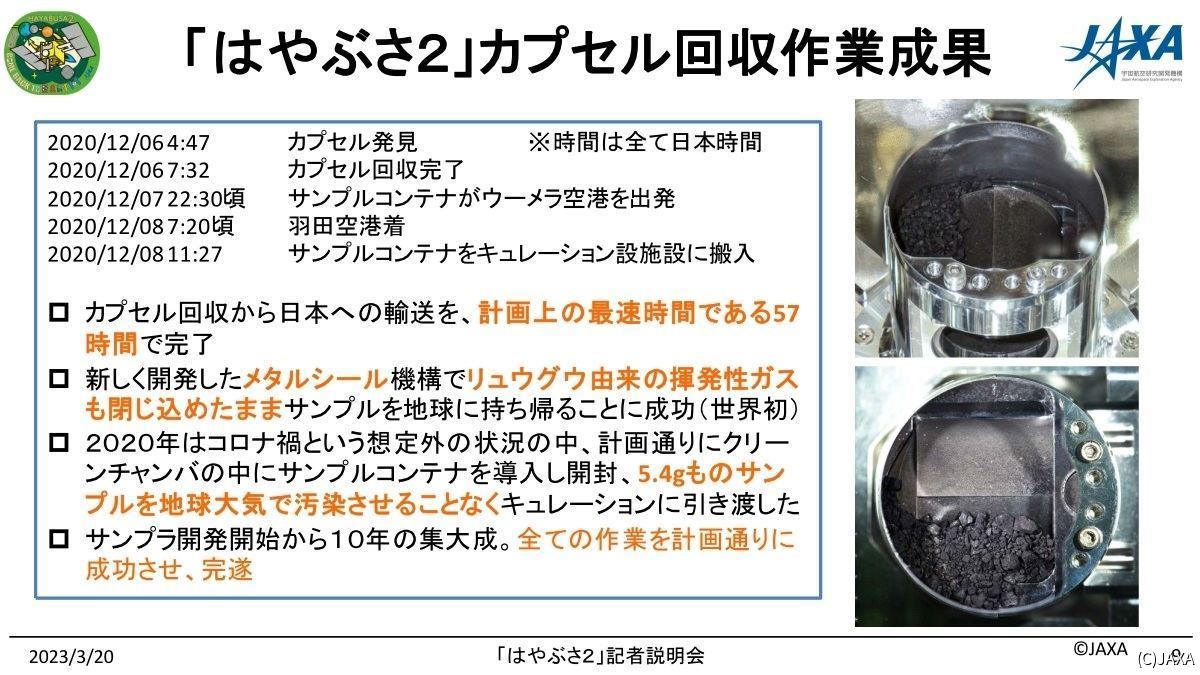 回収から57時間で日本へ輸送