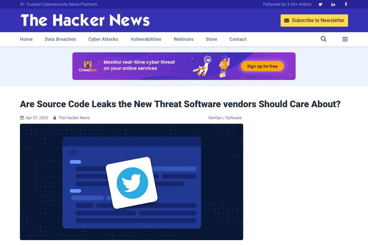 Are Source Code Leaks the New Threat Software vendors Should Care About?