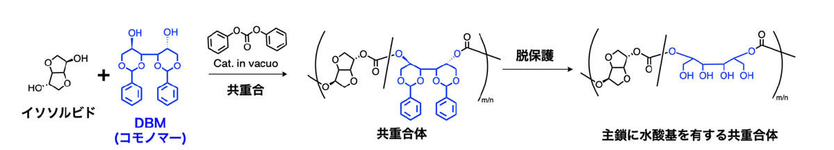 共重合体の合成と脱保護による水酸基の導入