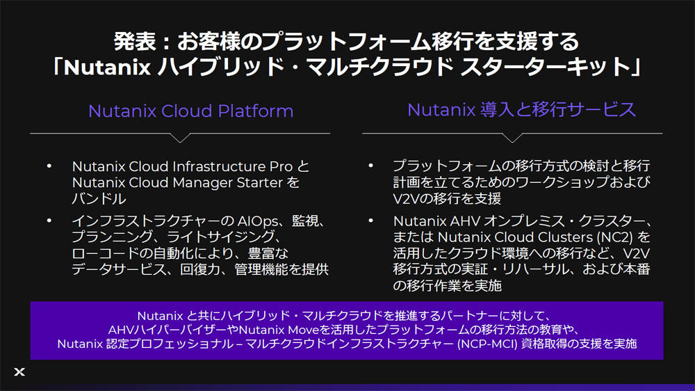 「Nutanix ハイブリッド・マルチクラウドスターターキット」の概要