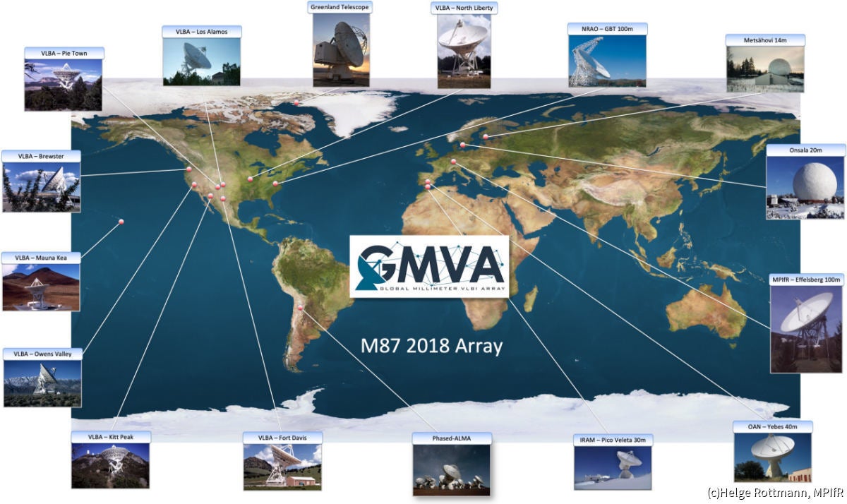 GMVAに参加した電波望遠鏡の所在地。