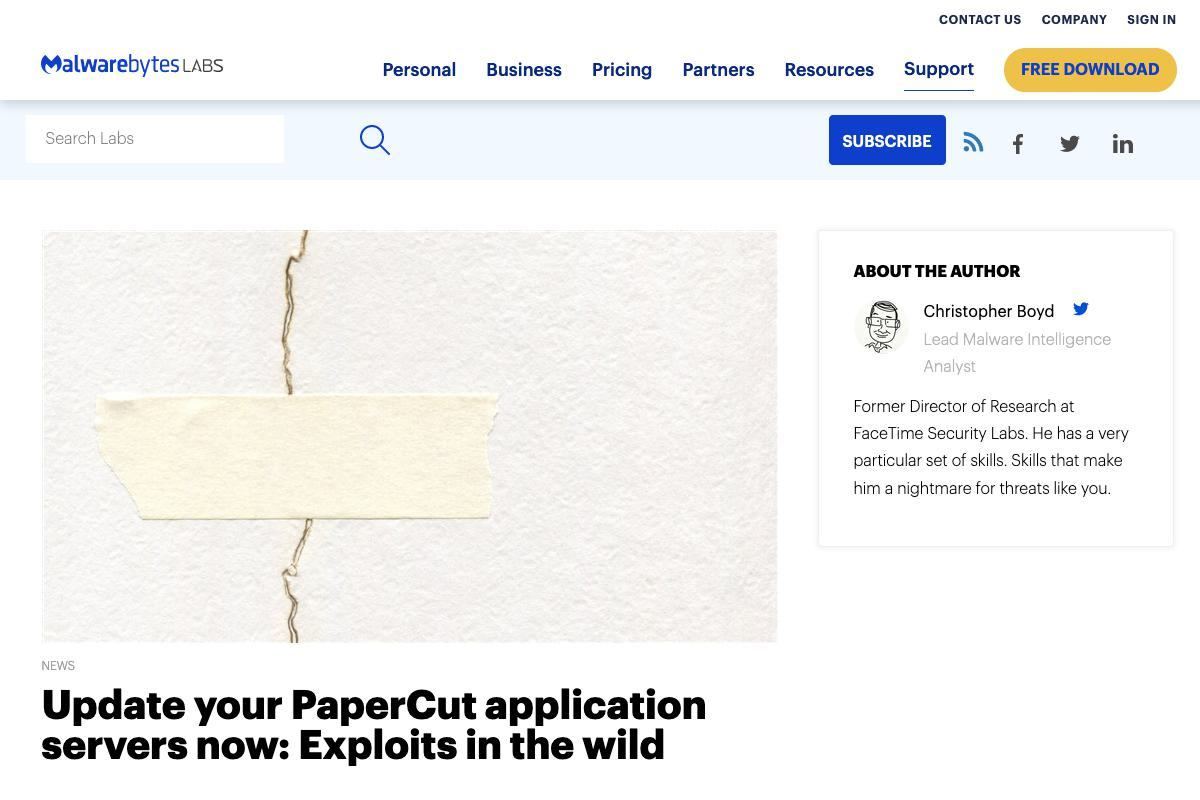 Update your PaperCut application servers now: exploits in the wild