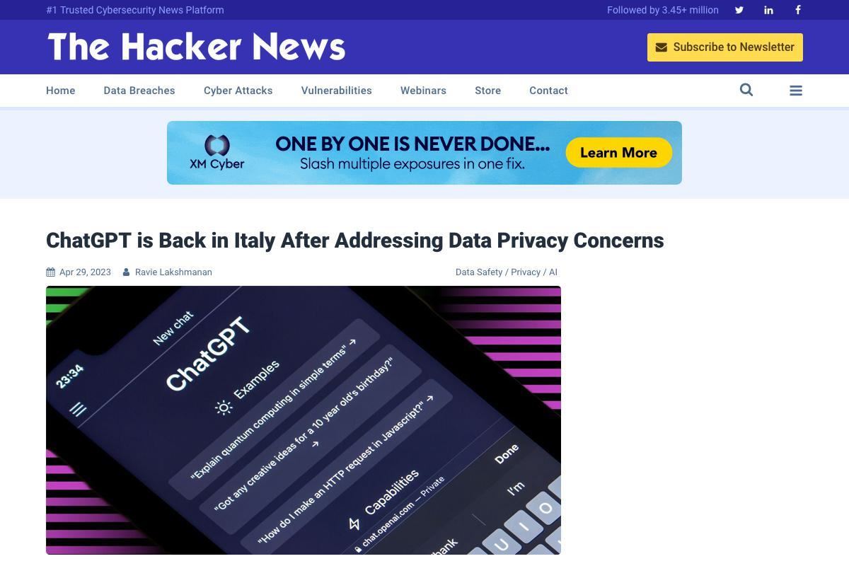 ChatGPT is Back in Italy After Addressing Data Privacy Concerns