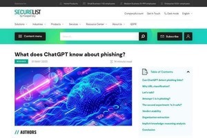 ChatGPTのフィッシング詐欺検出の能力はどれほどか、Kaspersky Labが調査