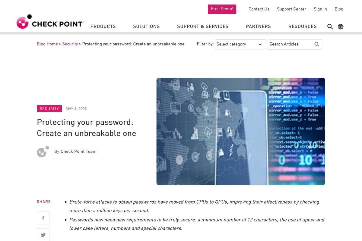 Protecting your password: Create an unbreakable one - Check Point Blog