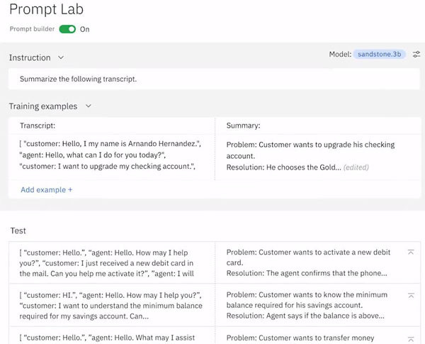 IBM watsonx.aiで利用できるPrompt Labはパフォーマンスの高いプロンプトを構築・改良するためのツールだという