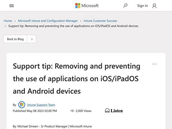  Support tip: Removing and preventing the use of applications on iOS/iPadOS and Android devices - Microsoft Community Hub