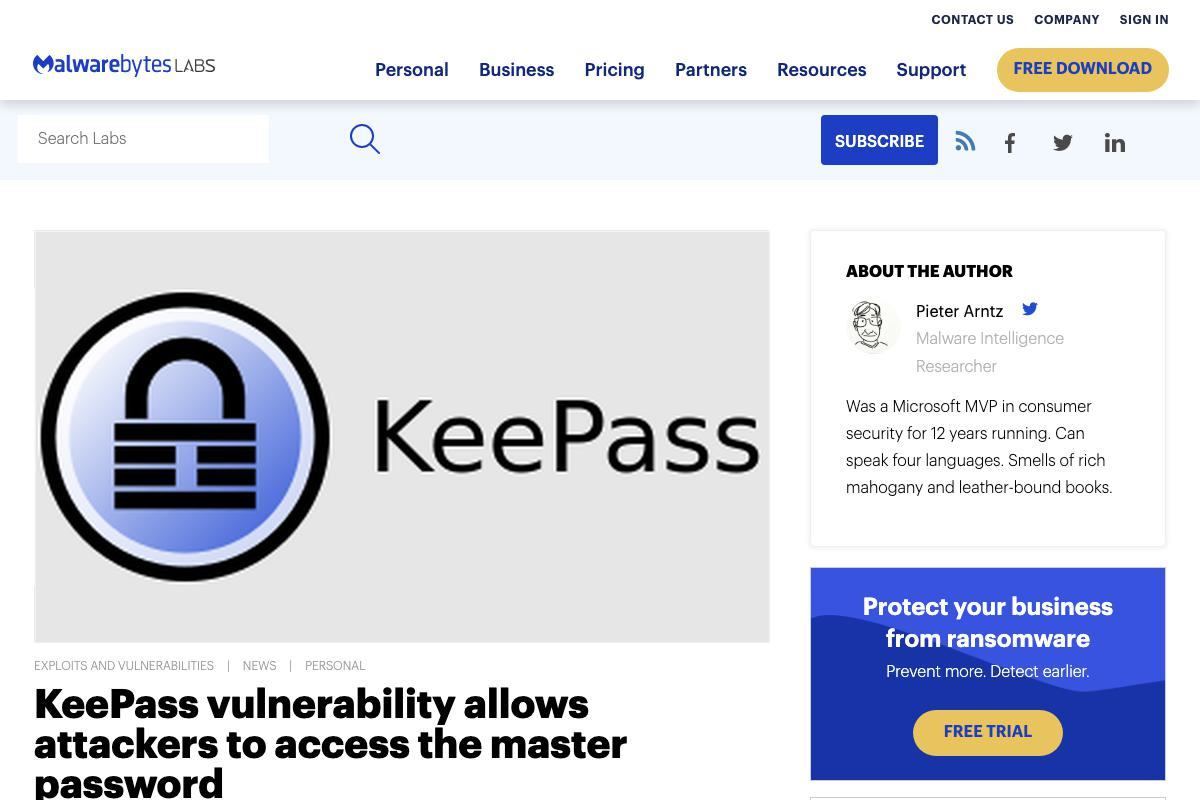 KeePass vulnerability allows attackers to access the master password