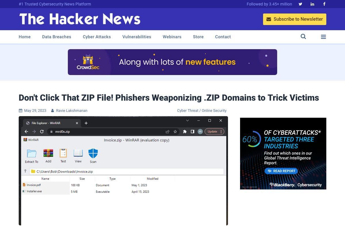 Don't Click That ZIP File! Phishers Weaponizing .ZIP Domains to Trick Victims