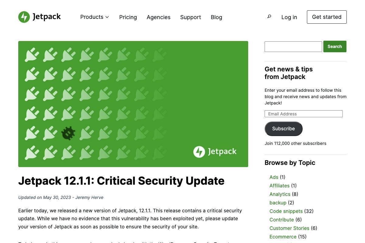 Jetpack 12.1.1: Critical Security Update