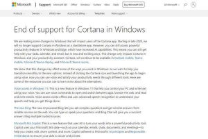 Microsoft、WindowsにおいてCortanaサポート終了を発表 - 代替機能は？