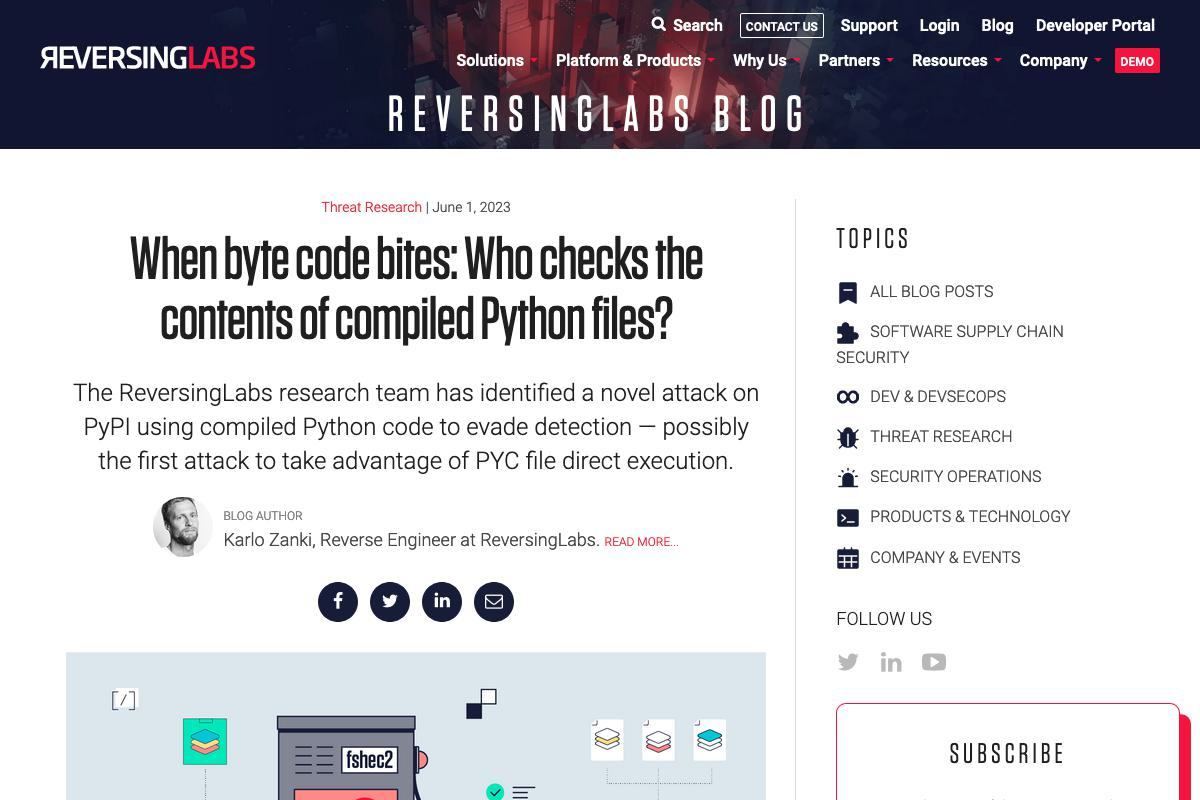 When byte code bites: Who checks the contents of compiled Python files?