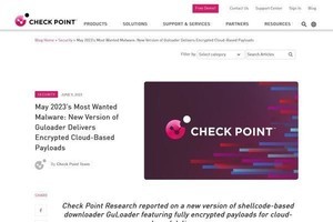 5月マルウェアランキング、4位のダウンローダ「GuLoader」に注意