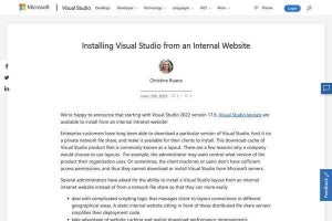 Visual Studioレイアウトを社内のWebサイトからインストールする方法