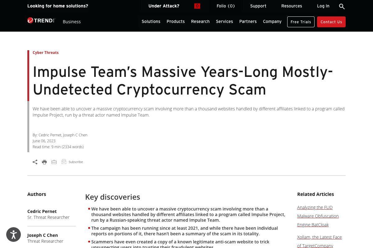 Impulse Team’s Massive Years-Long Mostly-Undetected Cryptocurrency Scam