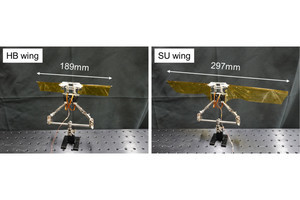 信大など、高度9000m相当の低大気密度で羽ばたきロボットの離陸に成功