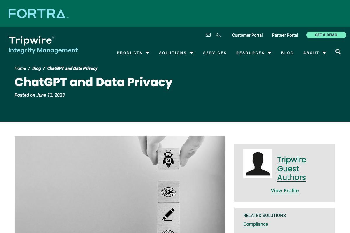 ChatGPT and Data Privacy｜Tripwire
