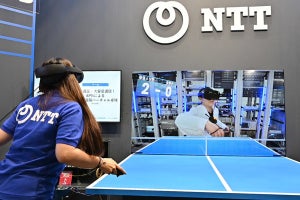 NTT、「IOWN」が実現する世界を披露‐遠く離れた相手とバーチャル卓球