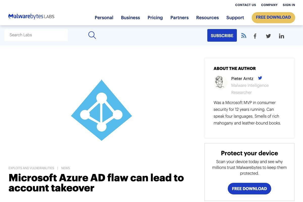 Microsoft Azure AD flaw can lead to account takeover