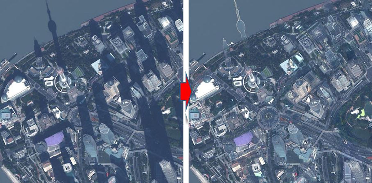 人工衛星が撮影した街の画像