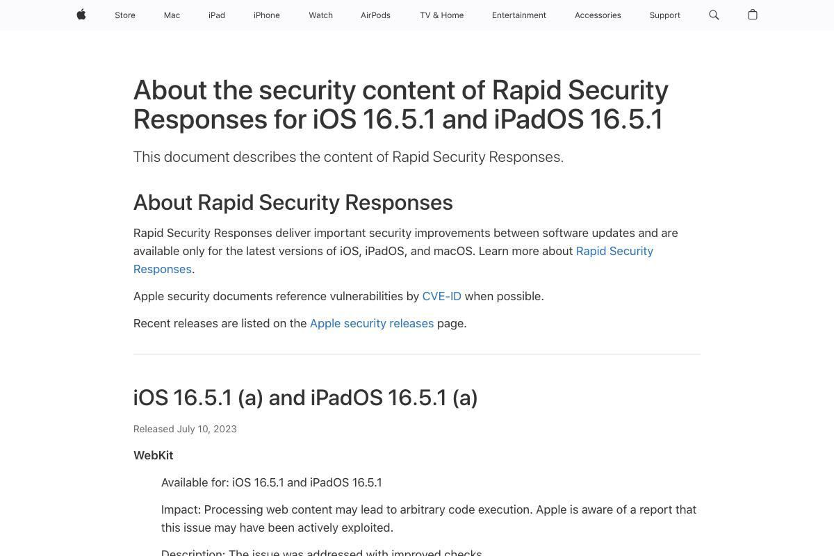 Apple security updates