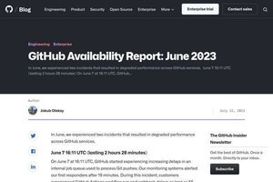 GitHub、2023年6月に発生した2件のインシデントを報告