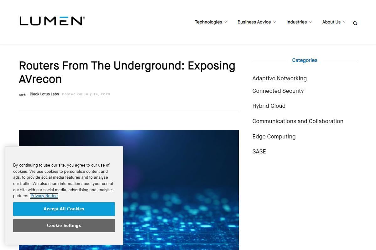 Routers from the Underground: Exposing AVrecon - Lumen