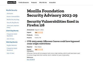 Firefoxに見つかった重要な脆弱性、CISAが警告