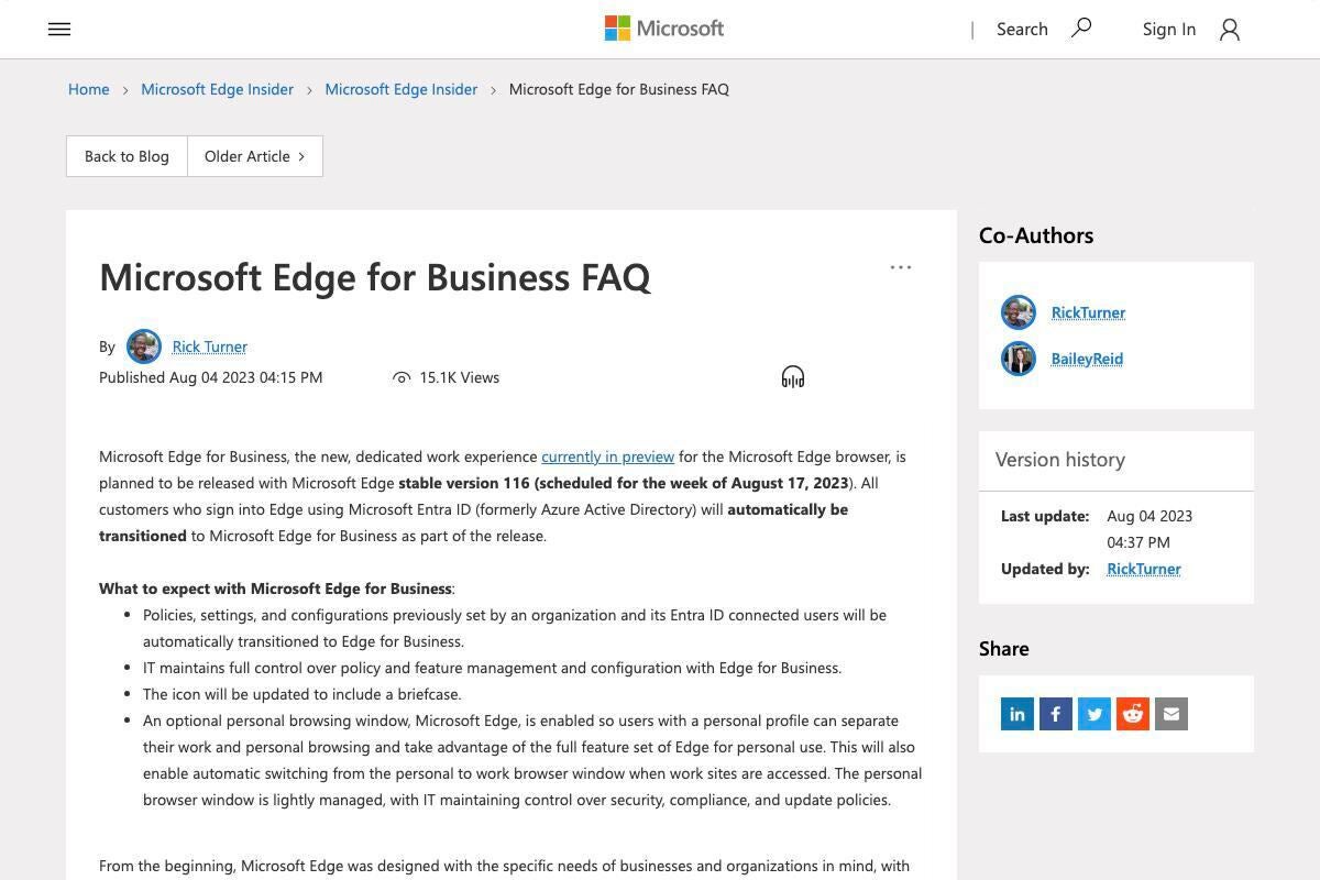 Microsoft Edge for Business FAQ - Microsoft Community Hub