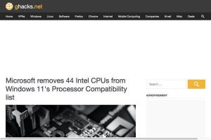 Microsoft、Windows 11の対応CPUリスト更新 - 44のIntelプロセッサ削除