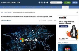 Microsoft、DNSの誤設定によりHotmailのメール配信に失敗