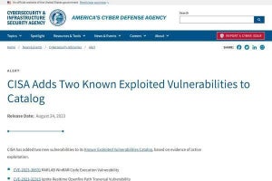 WinRARとOpenfireの脆弱性のサイバー攻撃への悪用確認、CISAが警告