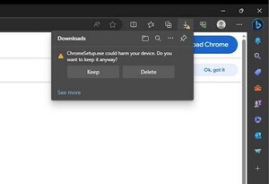 Microsoft Edge、Chromeインストーラに誤って「有害」フラグを立ててしまう