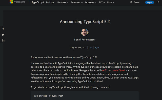 TypeScript公式ブログ